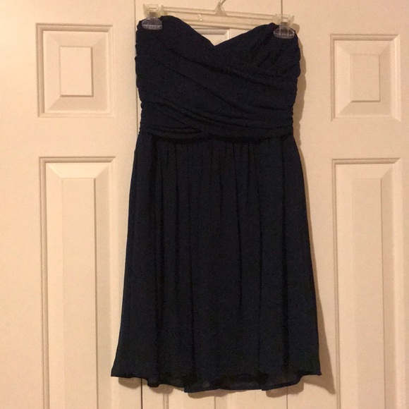 Strapless Navy Dress - Picture 1 of 6